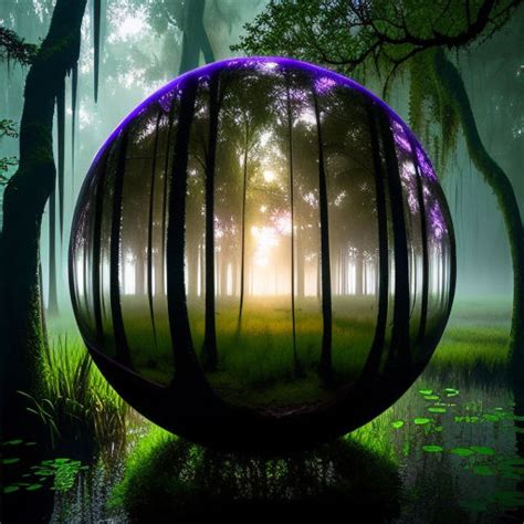 Enchanting sphere magical floating ball blue